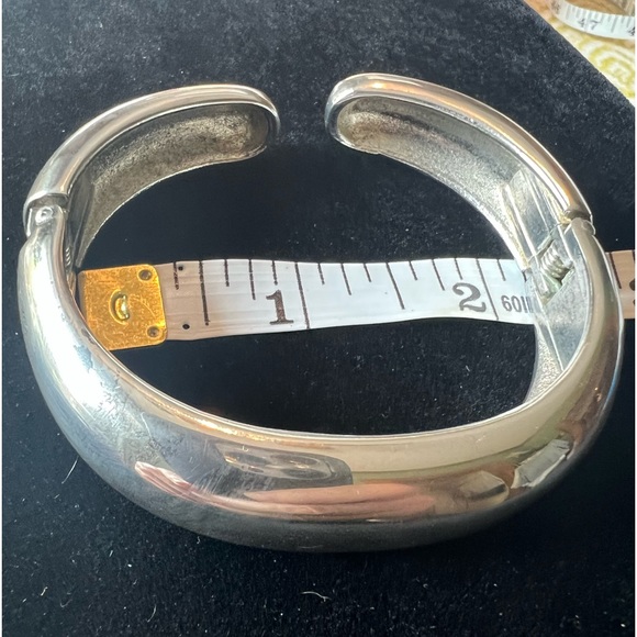 Silver Tone Cuff Bracelet with Hinged Sides - Picture 4 of 5